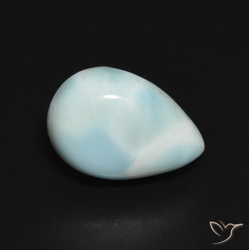 Larimar Azul verde Natural 3.63ct, Formato de pêra, Opaco