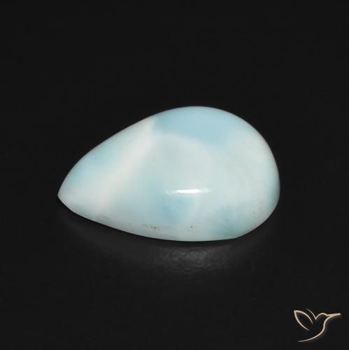 Larimar Azul verde Natural 3.63ct, Formato de pêra, Opaco
