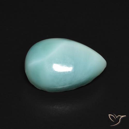 Larimar turquesa natural 2,75ct, formato de pêra, opaco