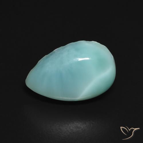 Larimar turquesa natural 2,75ct, formato de pêra, opaco