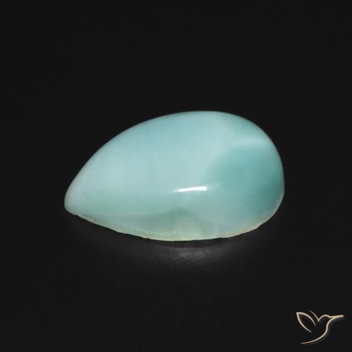Larimar turquesa natural 2,75ct, formato de pêra, opaco