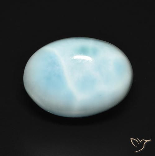 Larimar Azul Esverdeado Claro Natural 8.99ct, oval, Opaco