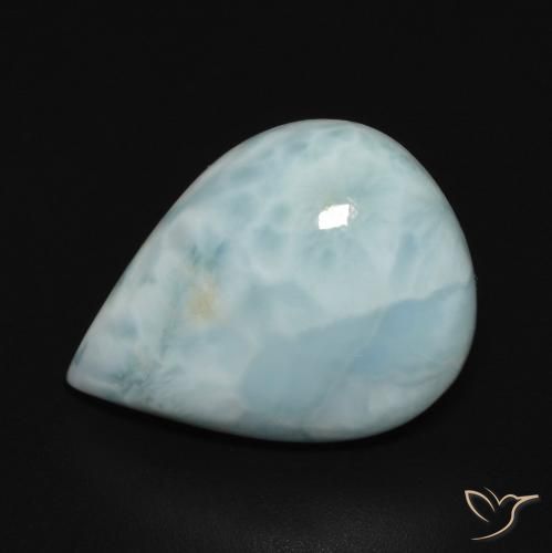 6.65ct Natural Azul Esverdeado Claro Larimar, Formato de pêra, Opaco