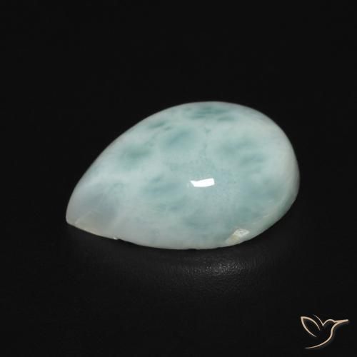 Larimar Azul verde Natural 4.17ct, Formato de pêra, Opaco