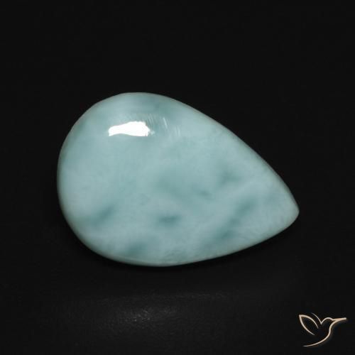 Larimar Azul verde Natural 2.76ct, Formato de pêra, Opaco