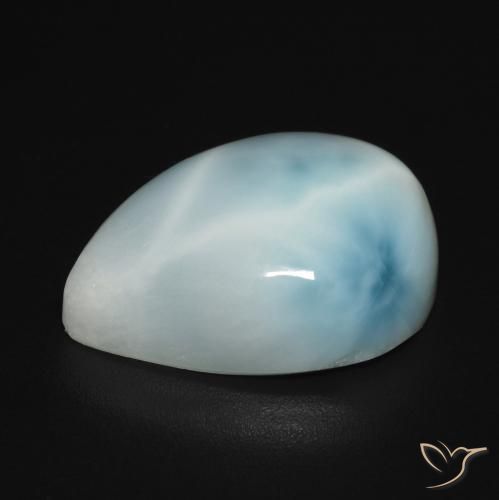 Larimar Azul verde Natural 9.45ct, Formato de pêra, Opaco