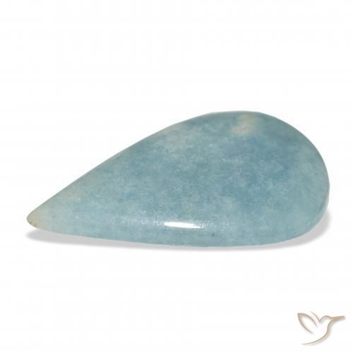 lazulita Azul Esverdeado Claro Natural 19.52ct, Formato de pêra, Opaco