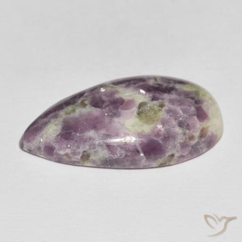 Lepidolita Multicolorido Natural 21.98ct, Formato de pêra, Opaco