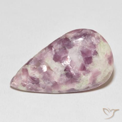 21.06ct Natural Multicolorido Lepidolita, Formato de pêra, Opaco