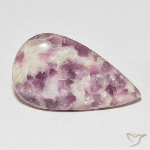 Lepidolita Multicolorido Natural 21.06ct, Formato de pêra, Opaco