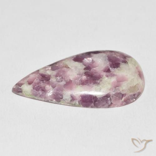 Lepidolita Multicolorido Natural 21.06ct, Formato de pêra, Opaco