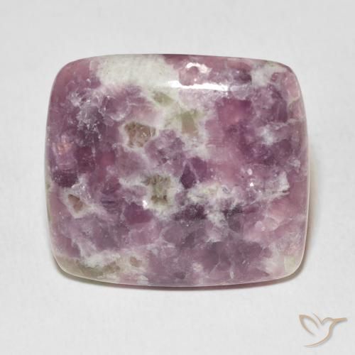 lepidolita Multicolorido Natural 24.29ct, Almofada cortada, Opaco