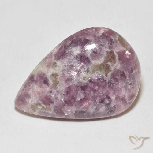 20.96ct Natural Multicolorido Lepidolita, Formato de pêra, Opaco