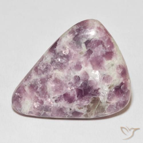 Lepidolita multicolorido natural 33,84ct, formato de pêra, opaco