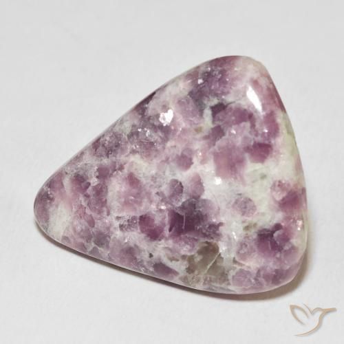 Lepidolita multicolorido natural 33,84ct, formato de pêra, opaco