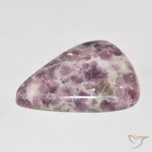 Lepidolita multicolorido natural 33,84ct, formato de pêra, opaco