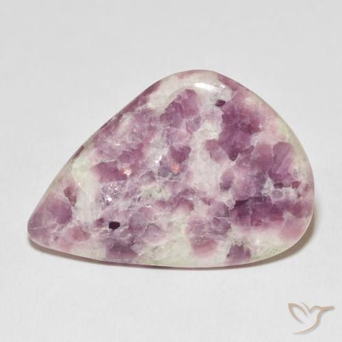 26.22ct Natural Multicolorido Lepidolita, Formato de pêra, Opaco