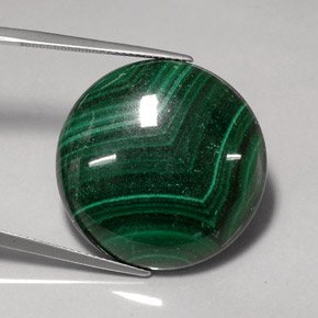 Malaquita verde natural 41,41ct, corte redondo, opaco