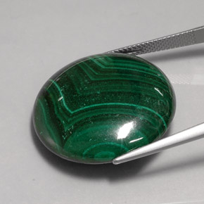 Malaquita verde natural 41,41ct, corte redondo, opaco