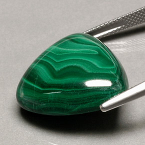 Malaquita verde natural 34,17ct, trillion, opaco