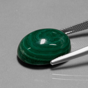 Malaquita verde natural 22,99ct, corte oval, opaco