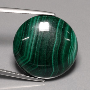 Malaquita verde natural 42,90ct, corte redondo, opaco