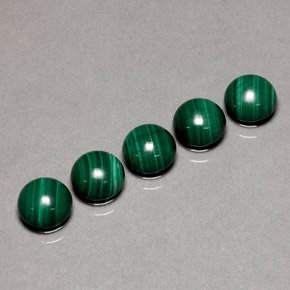 Pedras preciosas de malaquita verde natural de  ct, corte redondo, opaco