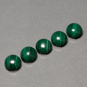 Pedras preciosas de malaquita verde natural de  ct, corte redondo, opaco