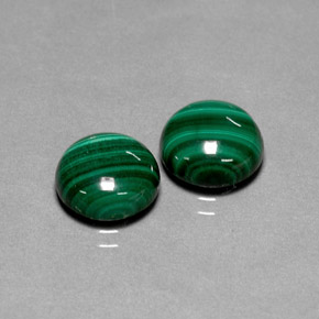 Pedras preciosas de malaquita verde natural de  ct, corte redondo, opaco