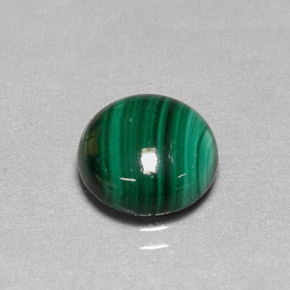 Malaquita Verde Multicolor Natural 4.34ct, Corte Redondo, Opaco