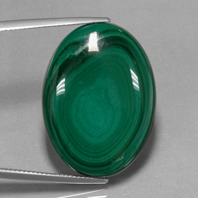 Malaquita verde natural 47,62ct, corte oval, opaco