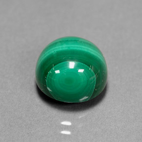 Malaquita verde natural 7,38ct, corte redondo, opaco