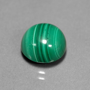 Malaquita verde natural 6,23ct, corte redondo, opaco