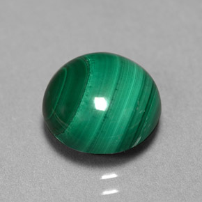 Malaquita verde natural 5,23ct, corte redondo, opaco
