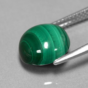 Malaquita verde natural 5,23ct, corte redondo, opaco
