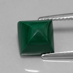 Malaquita verde natural 3,95ct, quadrado, opaco