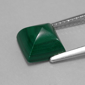 Malaquita verde natural 3,95ct, quadrado, opaco