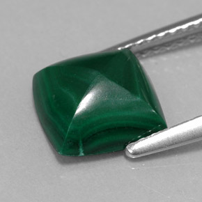 Malaquita verde natural 2,91ct, quadrado, opaco