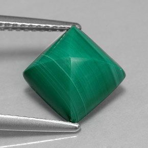 Malaquita verde natural 4,50ct, quadrado, opaco
