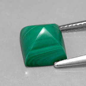 Malaquita verde natural 4,50ct, quadrado, opaco