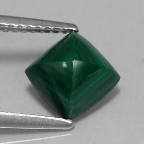 Malaquita verde natural 2,50ct, quadrado, opaco