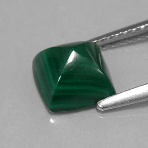 Malaquita verde natural 2,50ct, quadrado, opaco