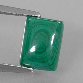 Malaquita verde natural 2,05ct, baguete, opaco
