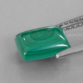 Malaquita verde natural 2,05ct, baguete, opaco