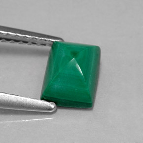 Malaquita verde natural 1,58ct, baguete, opaco