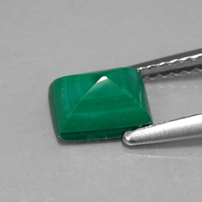 Malaquita verde natural 1,58ct, baguete, opaco