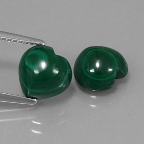 Pedras preciosas de malaquita verde natural de  ct, formato de coração, opaco