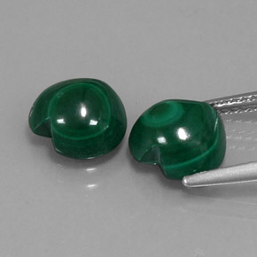Pedras preciosas de malaquita verde natural de  ct, formato de coração, opaco