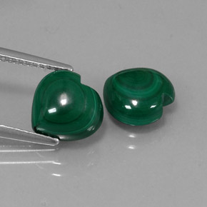 Pedras preciosas de malaquita verde natural de  ct, formato de coração, opaco