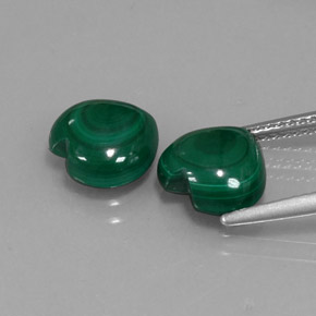 Pedras preciosas de malaquita verde natural de  ct, formato de coração, opaco